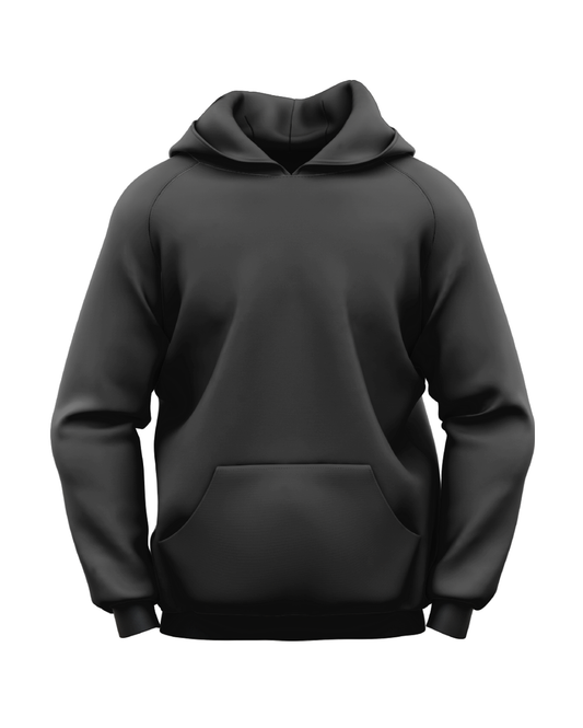 BLACK Unisex plain hoodie